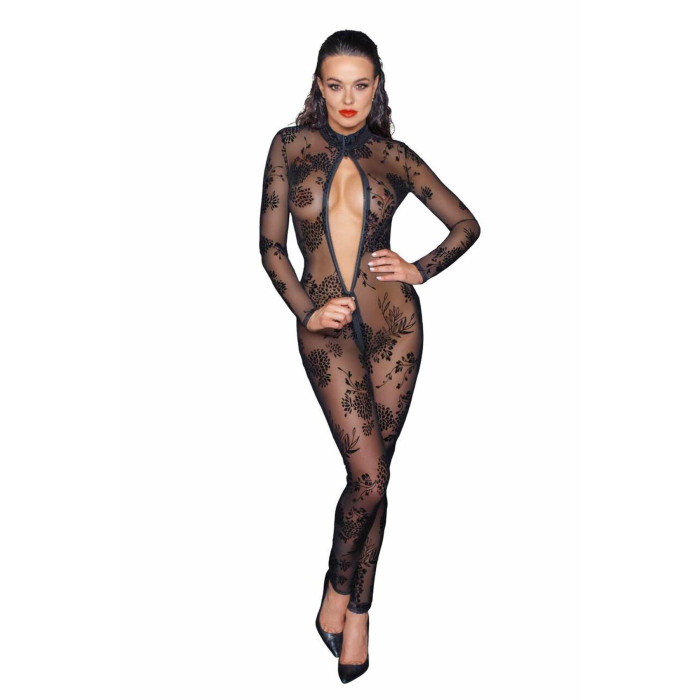 Сітчастий бодістокінг Noir Handmade F237 Long tulle overall, L