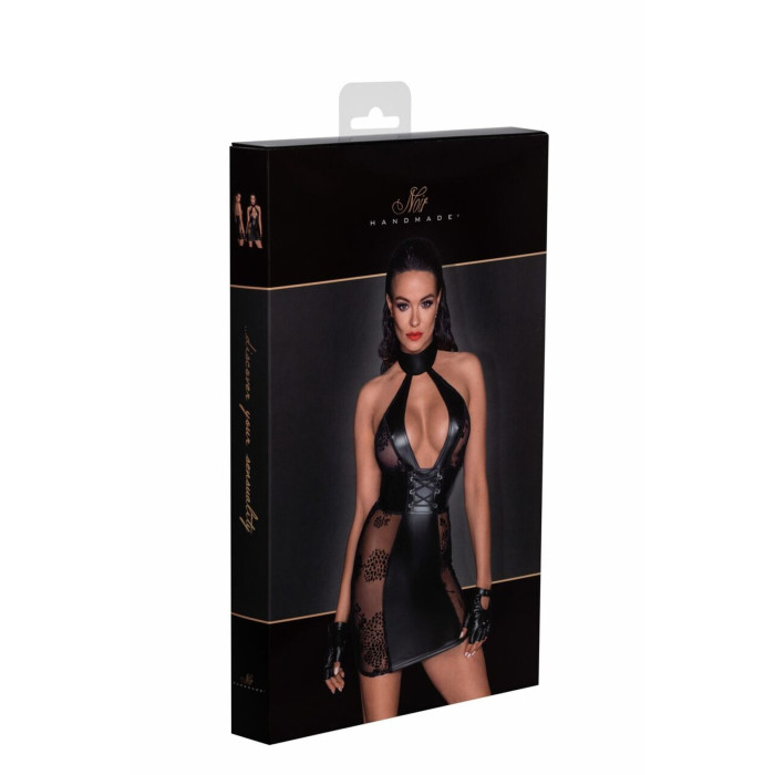 Сукня Noir Handmade F238 Short tulle dress with powerwetlook inserts, 3XL