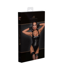 Боді з мокрим ефектом Noir Handmade F244 Powerwetlook body with high cut bottom hem, M