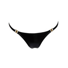 Трусики з мокрим ефектом Noir Handmade P008 Powerwetlook panty with gold clasp, 3XL, на застібках