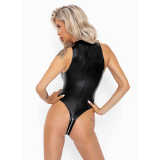 Боді з мокрим ефектом Noir Handmade F294 Powerwetlook bodysuit with front zipper, M