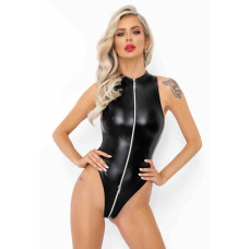 Боді з мокрим ефектом Noir Handmade F294 Powerwetlook bodysuit with front zipper, L