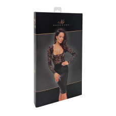 Сукня Noir Handmade F295 Euphoria, L, black, мереживо, глибоке декольте, спідниця міді під латекс