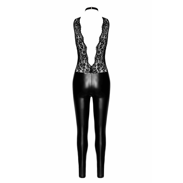Комбінезон Noir Handmade F298 Libido, XL, під латекс, мереживний верх, чокер, знімне намисто, доступ