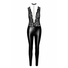Комбінезон Noir Handmade F298 Libido, XXL, під латекс, мереживний верх, чокер, знімне намисто, доступ