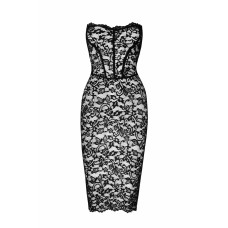 Сукня Noir Handmade F301 Catalyst, XL, black, міді, мереживо, відкриті плечі, шнурівка на спині
