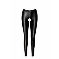 Легінси Noir Handmade F304 Taboo, L, black, під латекс, відкриті сідниці та промежина