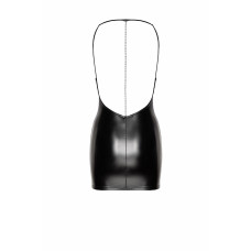 Сукня Noir Handmade F307 Mirage, 3XL, black, міні, під латекс, відкрита спина, декор зі стразів