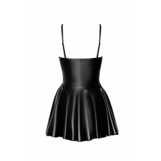 Сукня Noir Handmade F308 Dreamer, S, міні, під латекс, відкриті плечі, спідниця кльош, блискавка спереду