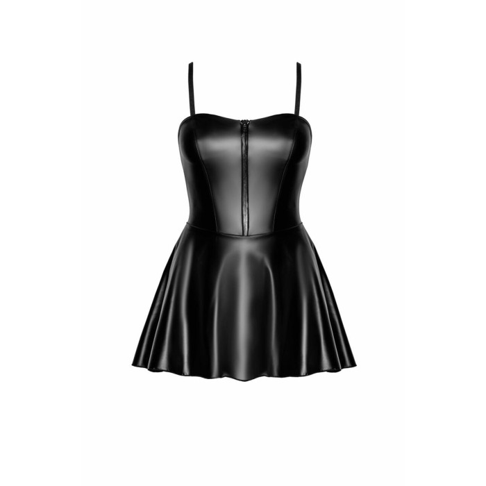 Сукня Noir Handmade F308 Dreamer, M, міні, під латекс, відкриті плечі, спідниця кльош, блискавка спереду