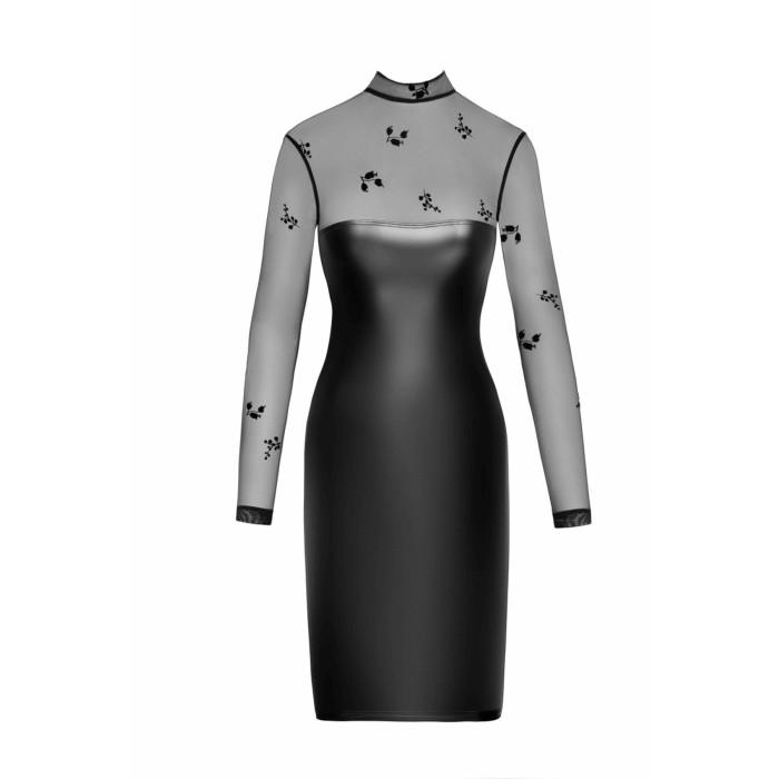 Сукня Noir Handmade F310 Sublime, M, black, міді, мокрий ефект, верх — сітка, довгий рукав