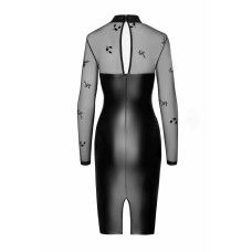 Сукня Noir Handmade F310 Sublime, L, black, міді, мокрий ефект, верх — сітка, довгий рукав