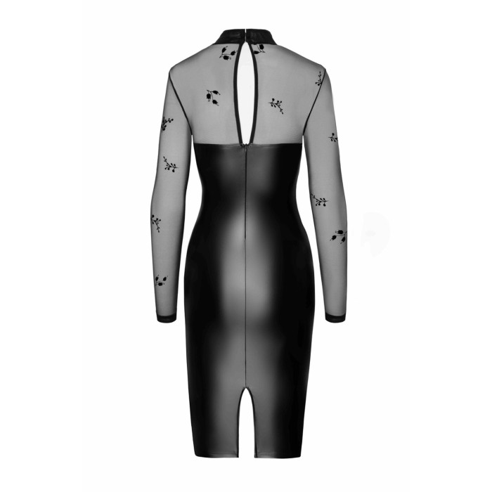 Сукня Noir Handmade F310 Sublime, XL, black, міді, мокрий ефект, верх — сітка, довгий рукав