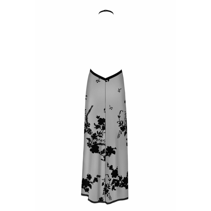 Сукня Noir Handmade F312 Divinity, XL, black, прозора, до підлоги, відкрита спина, розріз збоку