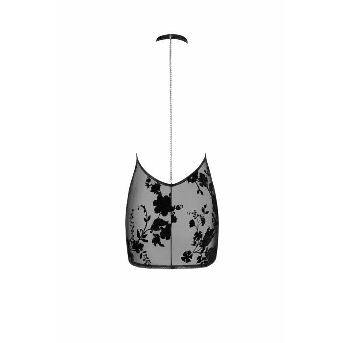 Сукня Noir Handmade F313 Mythos, S, black, прозора, міні, відкрита спина, декор зі стразів