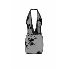 Сукня Noir Handmade F313 Mythos, XXL, black, прозора, міні, відкрита спина, декор зі стразів