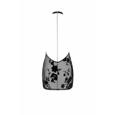 Сукня Noir Handmade F313 Mythos, XXL, black, прозора, міні, відкрита спина, декор зі стразів