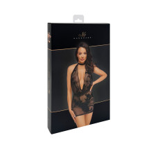 Сукня Noir Handmade F313 Mythos, XXL, black, прозора, міні, відкрита спина, декор зі стразів