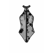 Боді Noir Handmade F314 Ego, L, black, сітка, халтер, високі вирізи, блискавка по всій довжині