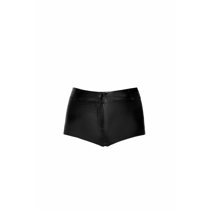 Шортики Noir Handmade F318 Wild, XL, black, під латекс, крокодиловий принт, з доступом