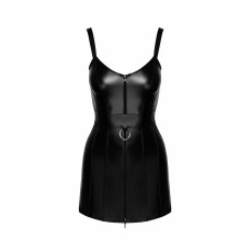 Сукня Noir Handmade F320 Starlet, XL, під латекс, міні, блискавка по всій довжині, кільце на поясі