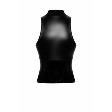 Топ Noir Handmade F324 Glam, 3XL, black, халтер, на блискавці, вінілові вставки, комір-стійка