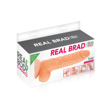 Фалоімітатор із рухомою крайньою плоттю Real Body — Real Brad, діаметр 4 см, TPE