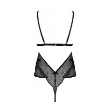 Боді Passion AMBERLY BODY black, XXL/XXXL, відкрита спина, низ стрінги