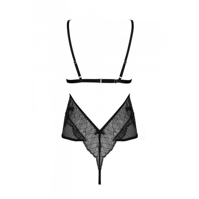 Боді Passion AMBERLY BODY black, XXL/XXXL, відкрита спина, низ стрінги