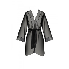 Пеньюар Passion AMBERLY PEIGNOIR black, XXL/XXXL, пояс у комплекті