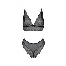 Комплект Passion AMBERLY SET black, S/M, бралет і трусики бразиліана