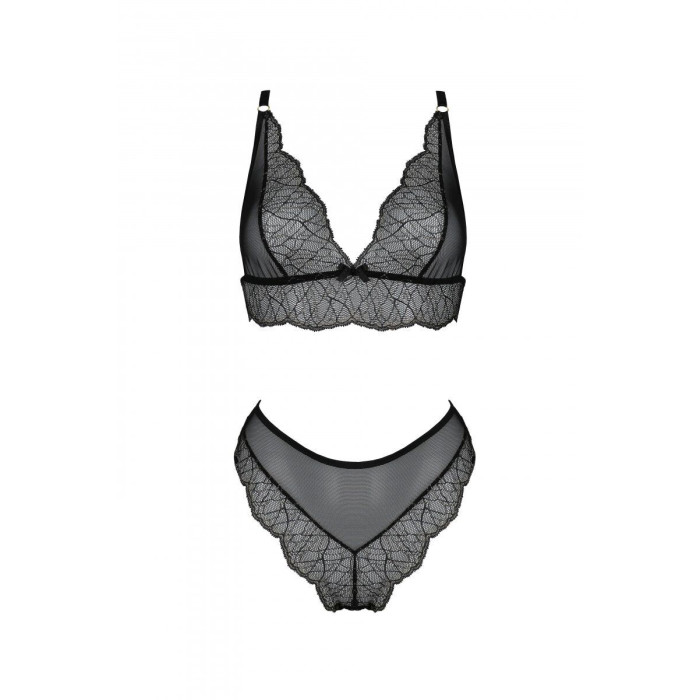 Комплект Passion AMBERLY SET black, S/M, бралет і трусики бразиліана