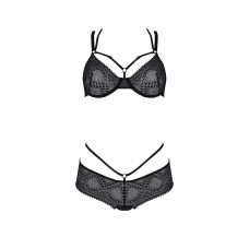 Комплект Passion DROSERA BIKINI black, L/XL, бюстгальтер і трусики-кюлоти
