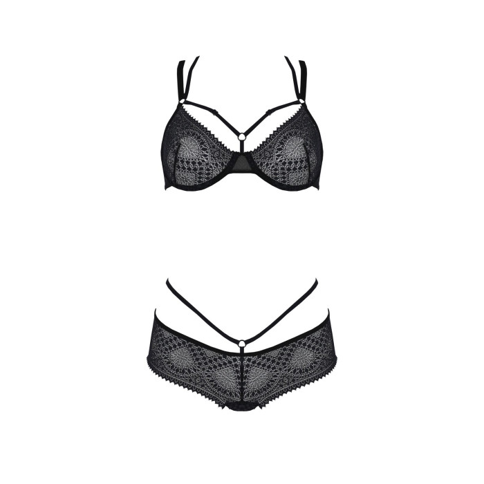 Комплект Passion DROSERA BIKINI black, L/XL, бюстгальтер і трусики-кюлоти