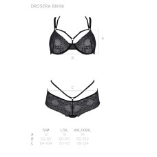 Комплект Passion DROSERA BIKINI black, S/M, бюстгальтер і трусики-кюлоти