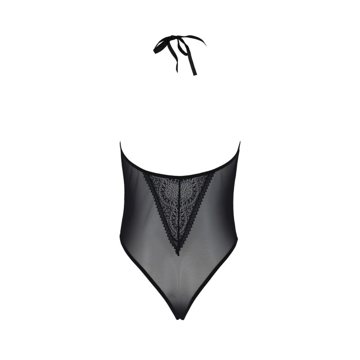 Боді Passion DROSERA BODY black, XXL/XXXL, високі вирізи, верх на зав’язках