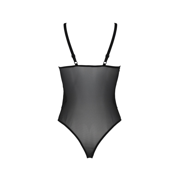 Боді Passion KERRIA BODY black, L/XL, з високими вирізами та верхом балконет