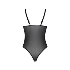 Боді Passion KERRIA BODY black, S/M, з високими вирізами та верхом балконет