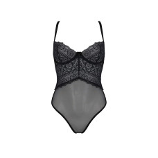 Боді Passion KERRIA BODY black, XXL/XXXL, з високими вирізами та верхом балконет
