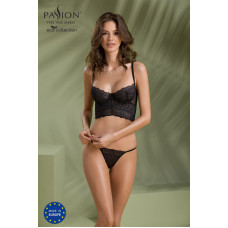 Комплект Passion KERRIA SET black, L/XL, сітка+мереживо, бюстьє та стрінги