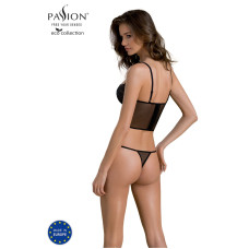 Комплект Passion KERRIA SET black, XXL/XXXL сітка+мереживо, бюстьє та стрінги