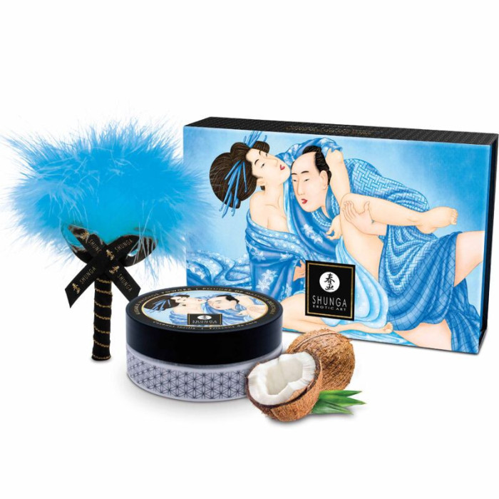 Смачна пудра для оральних пестощів Shunga Body Powder Coconut Thrills, 75 г, аромат кокоса