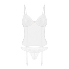 Корсет Obsessive Alissium corset&thong, M/L гнучкі кісточки, відкрита спина, стрінги в комплекті