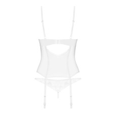 Корсет Obsessive Alissium corset&thong, M/L гнучкі кісточки, відкрита спина, стрінги в комплекті