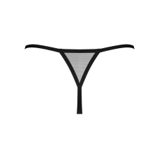 Трусики-стрінги Obsessive Novenes crotchless thong, XS/S, сітка, стрепи, прикраса зі стразами