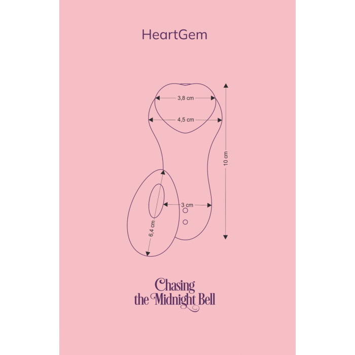 Вібратор у трусики FairyGasm HeartGem violet, на магніті, пульт ДК