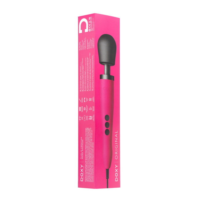 Вібромасажер DOXY Original Pink, дуже потужний, живлення 220В, пульсівні вібрації
