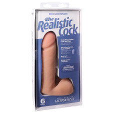 Фалоімітатор Doc Johnson The Realistic Cock 6 inch White – ULTRASKYN, Vack-U-Lock, діаметр 4,3 см