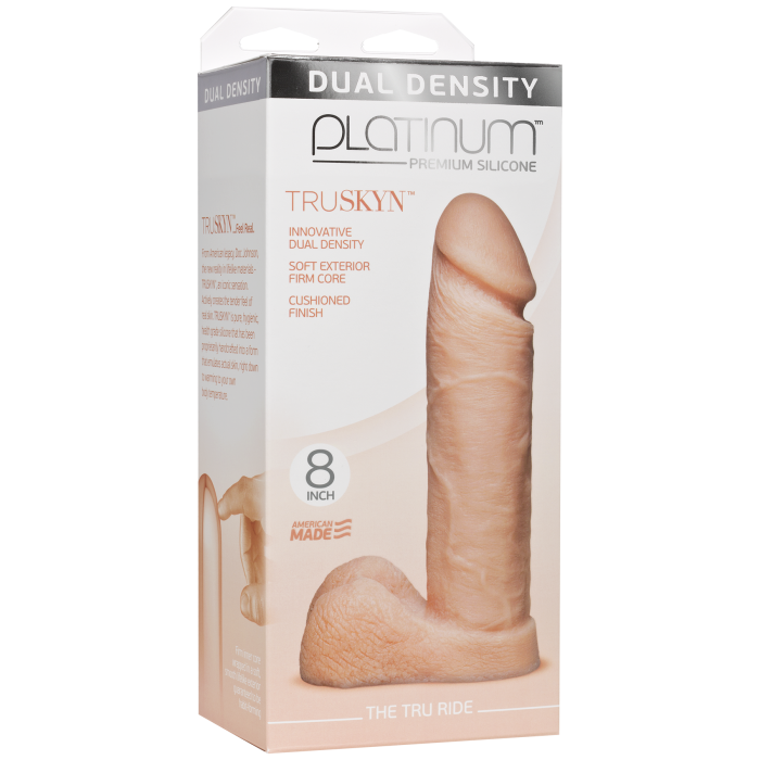 Фалоімітатор Doc Johnson Platinum TRUSKYN - The Tru Ride 8 Inch, діаметр 4,8 см, двошаровий силікон