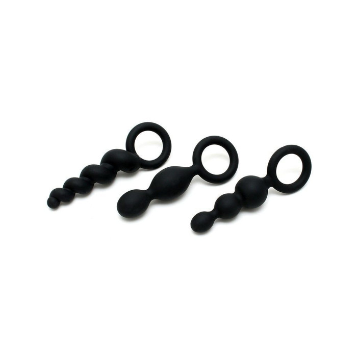 Набор анальных игрушек Satisfyer Plugs black (set of 3) - Booty Call  (м'яте паковання!!!)